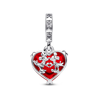 Charm Bạc Disney x Pandora Murano Mickey Và Minnie Lãng Mạn