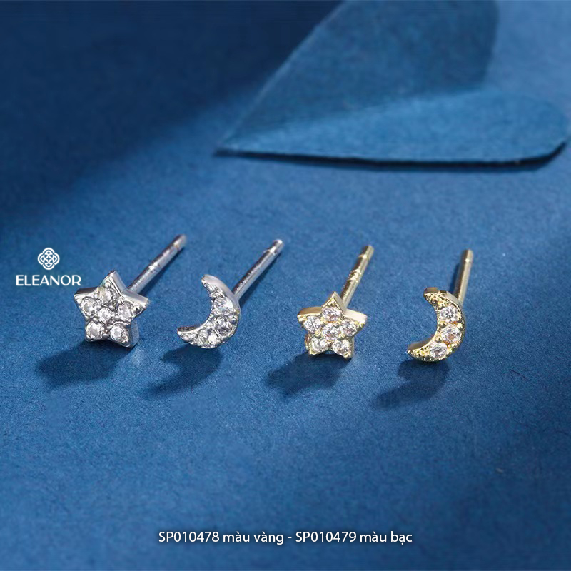 Bông tai nữ chuôi bạc 925 Eleanor Accessories ngôi sao đính đá phụ kiện trang sức khuyên tai 10478