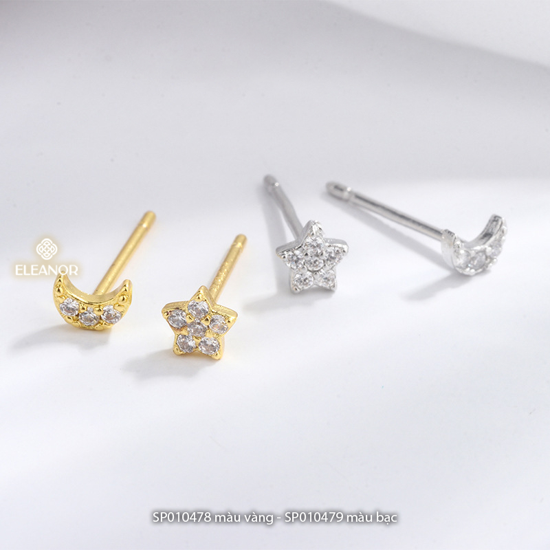 Bông tai nữ chuôi bạc 925 Eleanor Accessories ngôi sao đính đá phụ kiện trang sức khuyên tai 10478