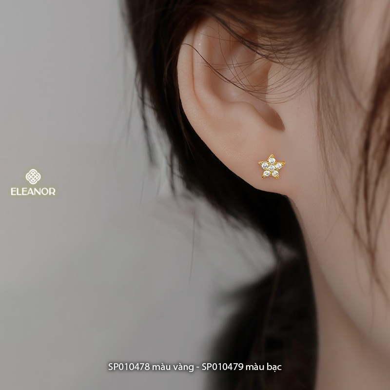 Bông tai nữ chuôi bạc 925 Eleanor Accessories ngôi sao đính đá phụ kiện trang sức khuyên tai 10478