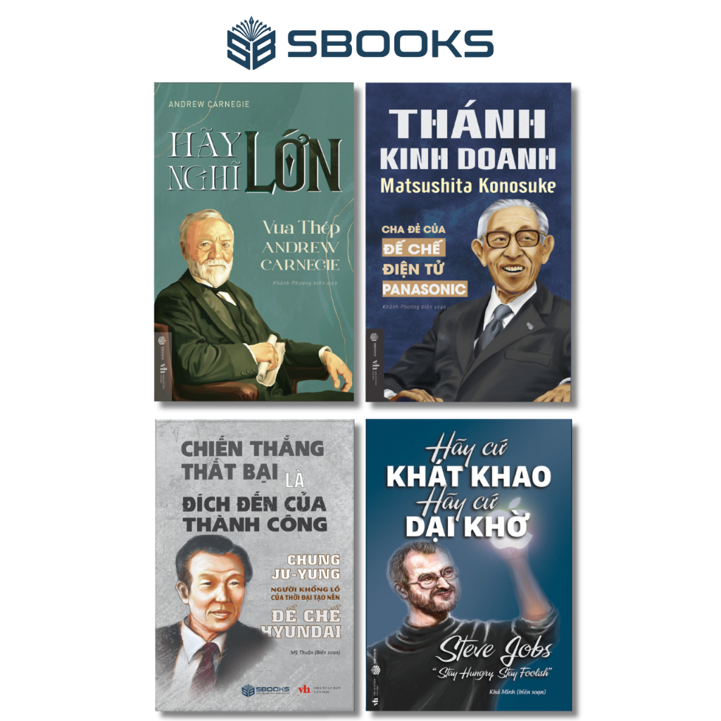 Combo 4 Cuốn: Nghĩ Lớn + Thánh Kinh Doanh + Chiến Thắng Thất Bại + Khát Khao Dại Khờ
