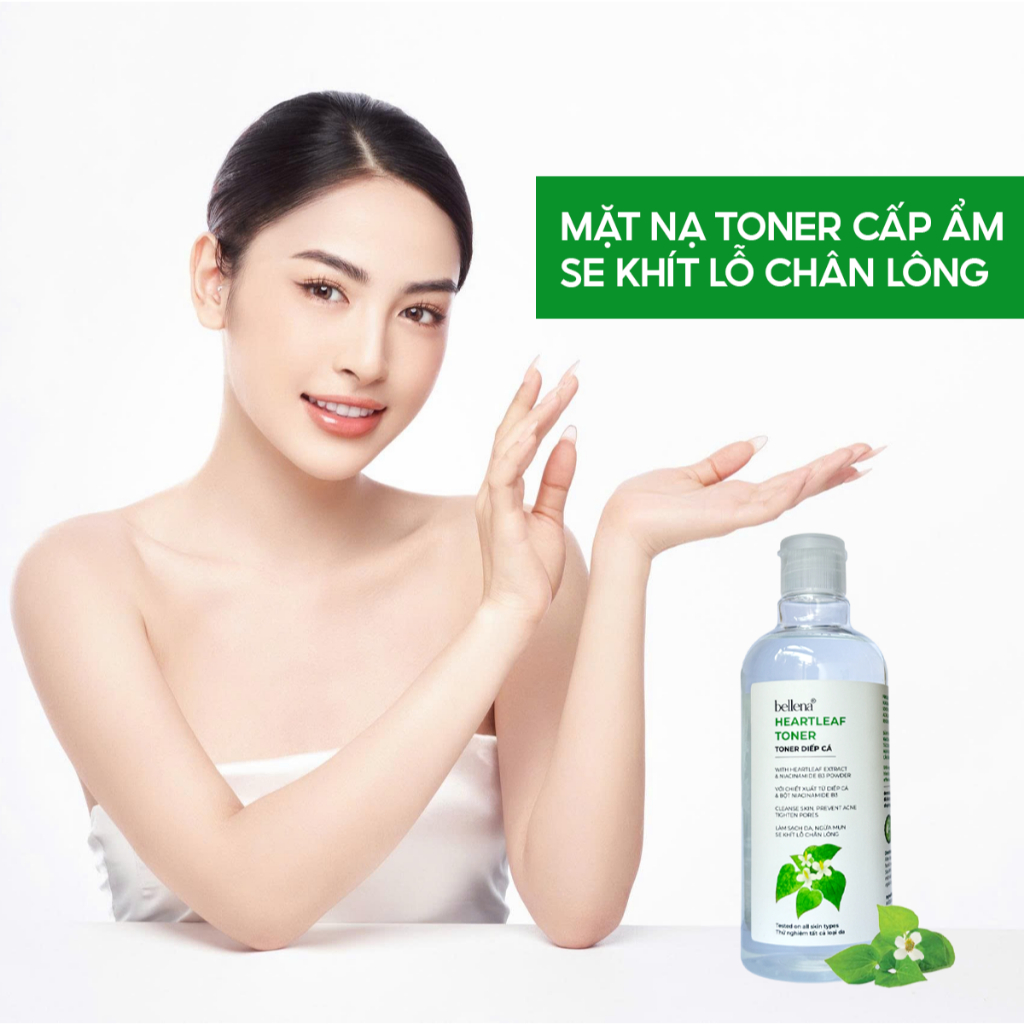 Toner Nước Hoa Hồng Diếp Cá Bellena Heartleaf Toner Hỗ Trợ Giảm Thâm Mụn, Dưỡng Ẩm Hợp Da Dầu Mụn 500ml