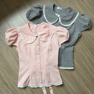 BiBi Caro | Áo caro cổ bèo , form tay phồng, phối dây eo phong cách thanh lịch, trendy | ByMintt