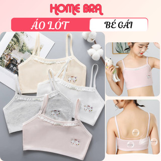 Áo lá bé gái tuổi dậy thì chất cotton thấm hút co dãn thoải mái họa tiết thỏ xinh xắn HOMEBRA B538