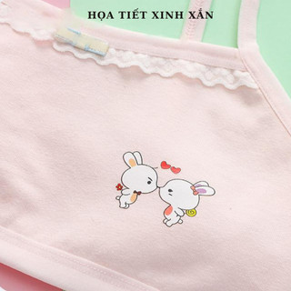 Áo lá bé gái tuổi dậy thì chất cotton thấm hút co dãn thoải mái họa tiết thỏ xinh xắn HOMEBRA B538