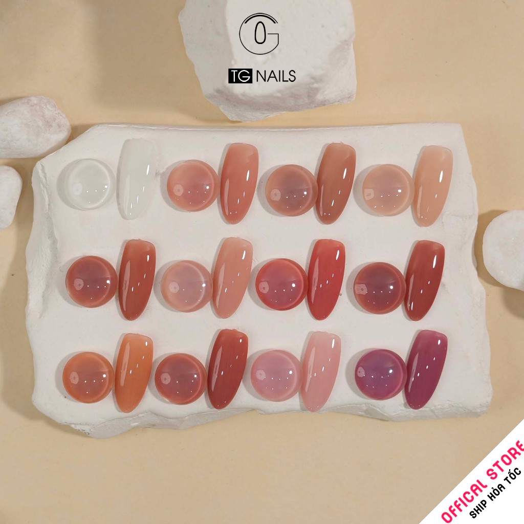 Set 12 màu thạch hồng TG - Ngọt ngào, trong veo chuẩn Trend