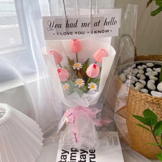 Bó 5 bông tulip mix hoa cúc họa mi làm quà tặng sinh nhật, tốt nghiệp, 20/10 (Tặng kèm túi)