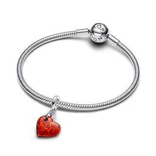 Charm Bạc Treo Pandora Trái Tim Đá Opal Đỏ - Nốt Nhấn Tình Yêu