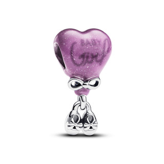 Charm Pandora Momments Bạc Bóng Bay "Baby Girl" Đổi Màu