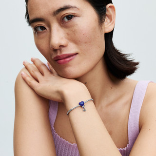 Charm Pandora Momments Bạc Bóng Bay "Baby Girl" Đổi Màu