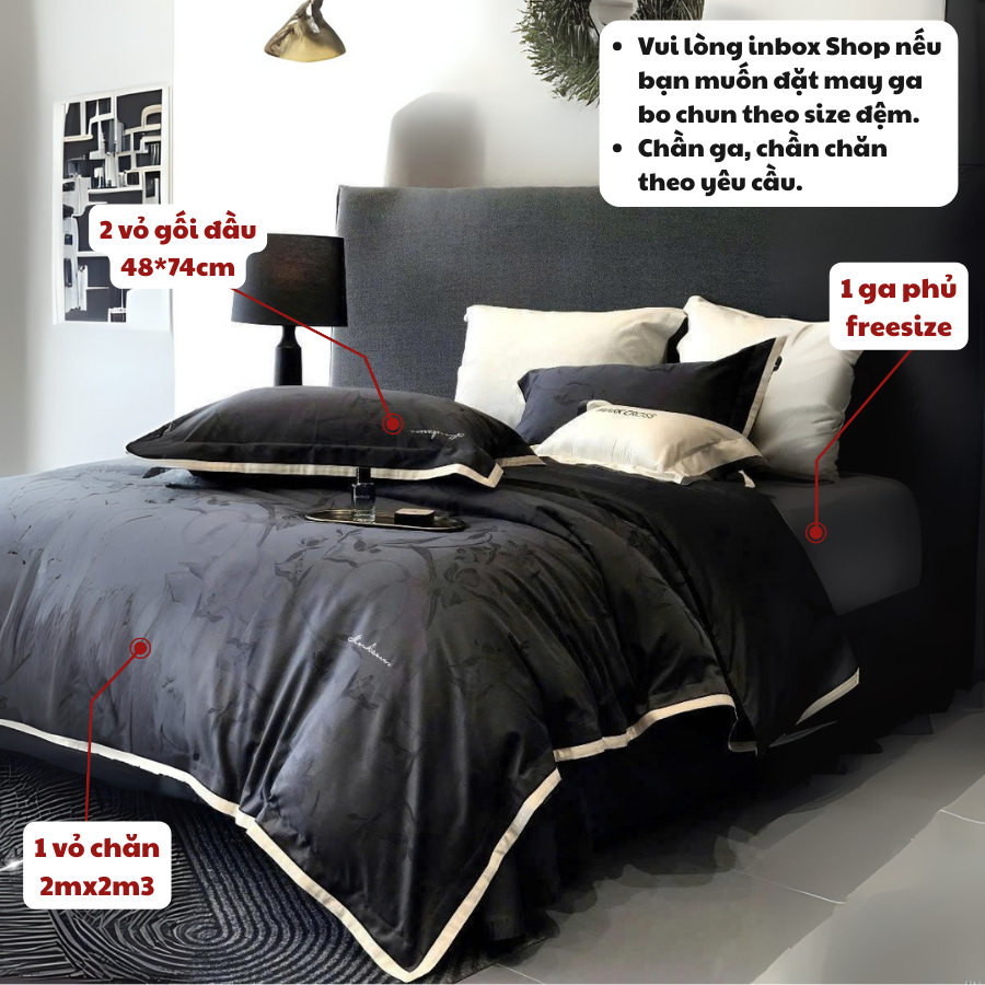 TỔNG HỢP 23 - Bộ chăn ga gối tencel hoa 80s cao cấp Markcross MemMinbedding sang trọng họa tiết màu sắc tinh tế