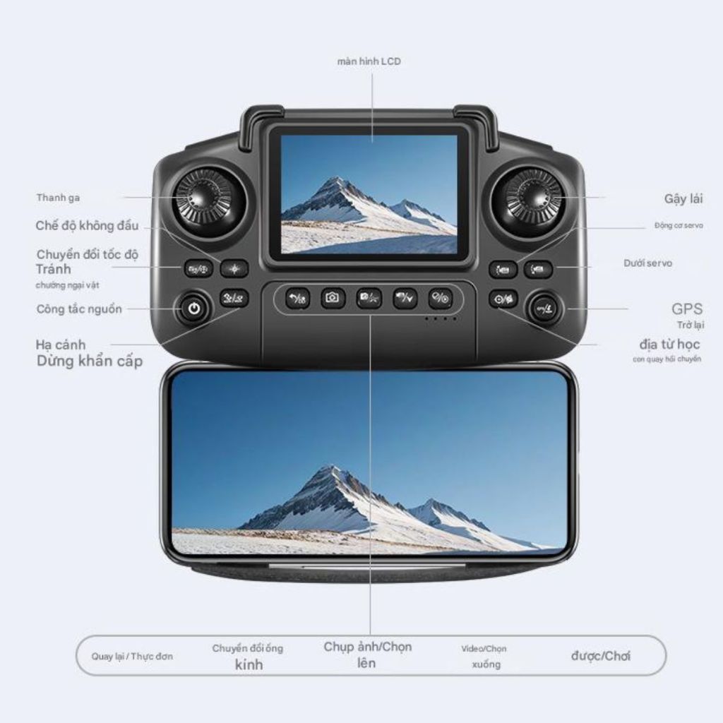 Máy Bay Flycam K812 Max Flycam camera 4K tay cầm màn hình Cảm Biến Chống Va Đập,