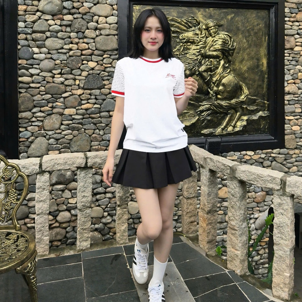 Áo Thun Mirage Họa Tiết Sọc Tay Local Brand Chất 100% Cotton Mềm Mịn Thoáng Mát.