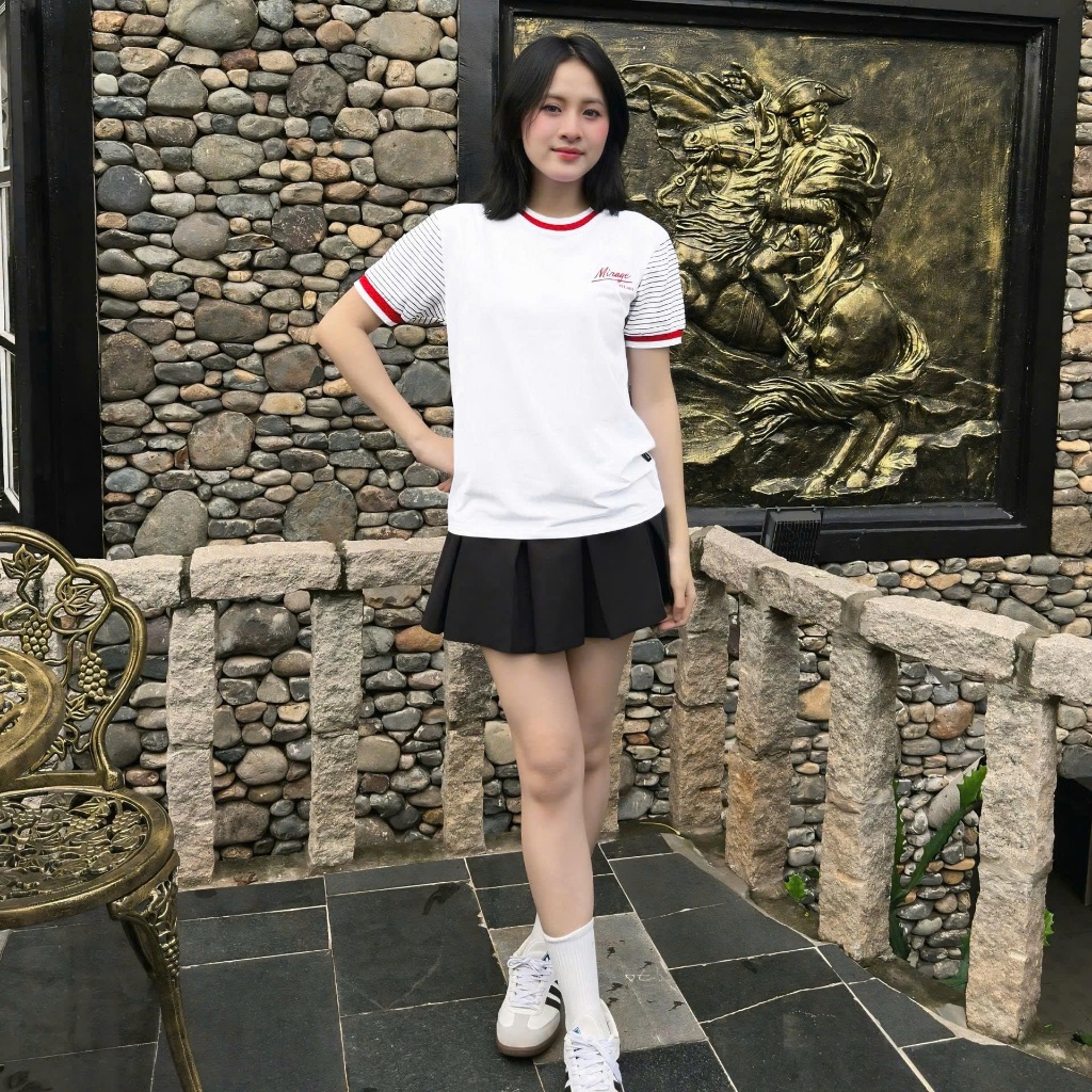Áo Thun Mirage Họa Tiết Sọc Tay Local Brand Chất 100% Cotton Mềm Mịn Thoáng Mát.