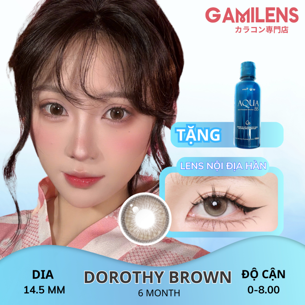 Lens cấp ẩm 3 tháng 14.5mm DOROTHY BROWN gamilens
