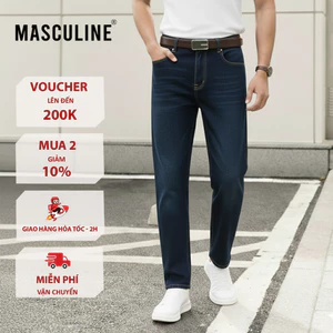 Quần jeans nam Masculine cao cấp, dáng beggy, đường may chắc chắn - MJB24.2