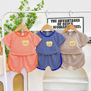 Bộ thun lạnh ngắn tay bé trai 6 -16kg may rộng rãi, dễ thương, vải mềm mát, co giãn tốt