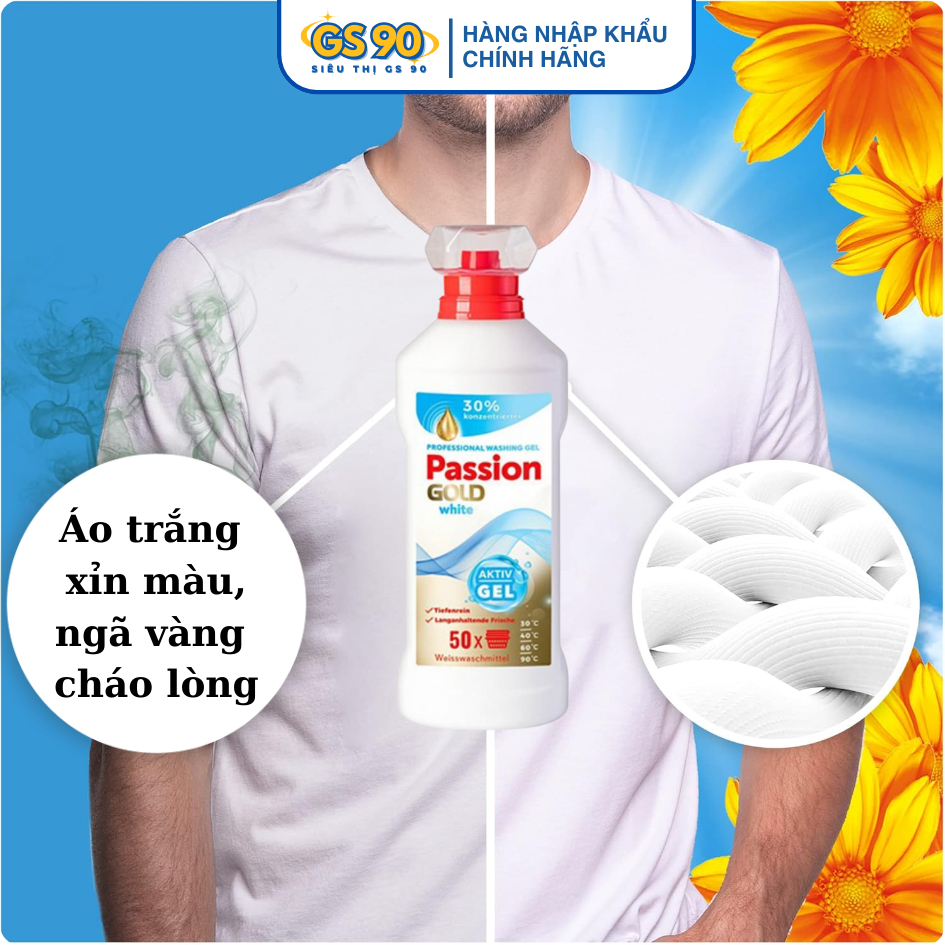 Nước Giặt Passion Gold 2 Lít Làm Sạch Và Chăm Sóc Sợi Vải Nhập Khẩu Đức