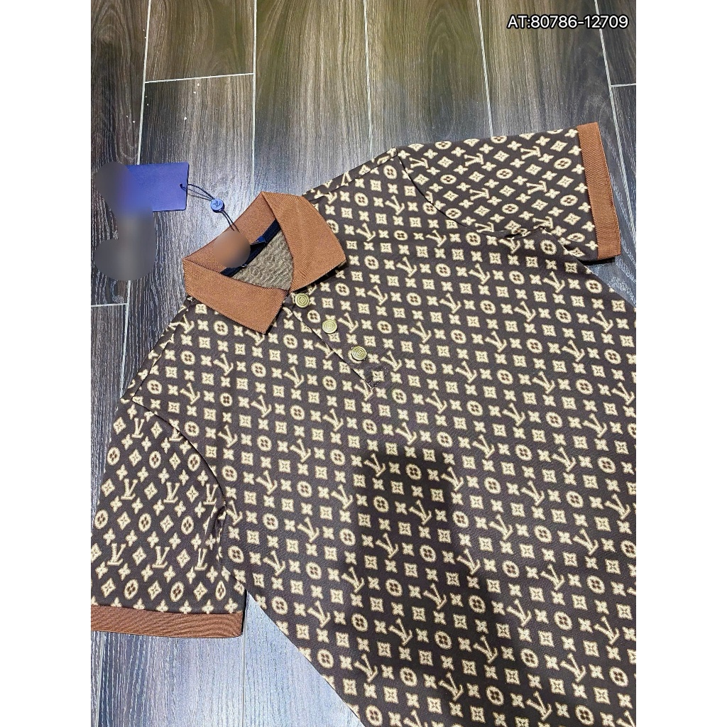 ÁO polo nam cổ tròn họa tiết tay ngắn phong cách trẻ trung chuẩn from