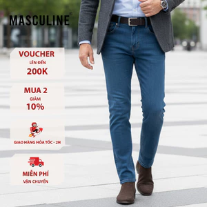 Quần jeans trung tuổi nam Masculine cao cấp, kiểu dáng cổ điển, chất vải thông thoáng -MJRC23.1