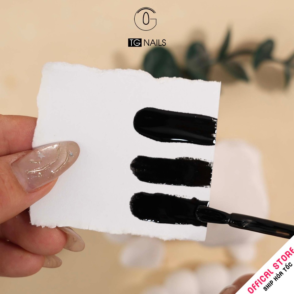 Sơn gel màu đen tuyền hãng TG cọ tròn lọ 10g