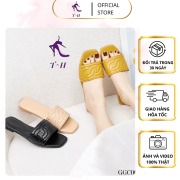 [HÀNG CÓ SẴN] Dép Đế Bệt Quai Ngang Nữ T&H 1cm - Dép Quai Ngang Êm Chân Chống Trượt Dễ Phối GGC0001 - Xưởng Giày T&H