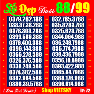 SIM VIETTEL Đuôi 66,88,99,,89-T39a,40a,72,77,66a, Sim trả trước,Sim chưa đăng kí, c kích hoạt | sim