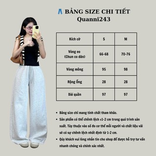 Quần Nỉ Nữ Ống Rộng Phối Gân 247store Chất Nỉ 2 Da Dày Dặn Form Rộng Mặc Đi Học Đi Làm Đi Chơi Quanni243