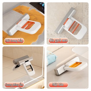 Cây lau đa năng tự vắt thông minh chổi lau bàn bếp mini lau phòng tắm kính xe hơi tiện dụng】