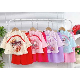 Bộ bà ba bé gái chất lụa cho bé mặc tết,chơi trung thu sz 10-30kg 4 màu xinh xắn