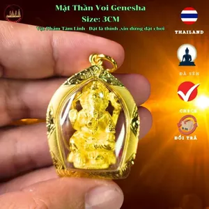 Mặt Dây Chuyền Ganesha Chất Liệu Vàng 5K Kích Thước 3Cm Sang Trọng