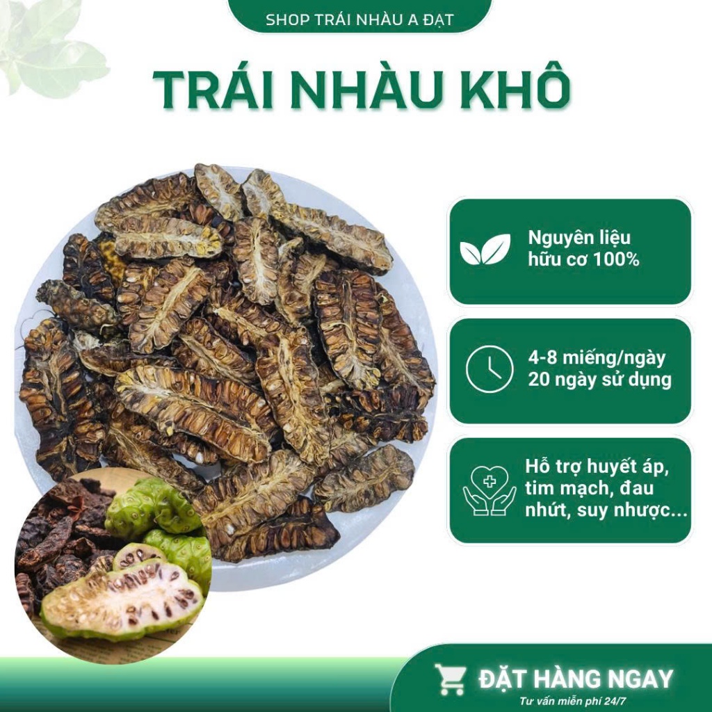 Trái Nhàu Khô - giúp thanh lọc cơ thể, giảm đau nhức, ngủ ngon -  túi 1kg