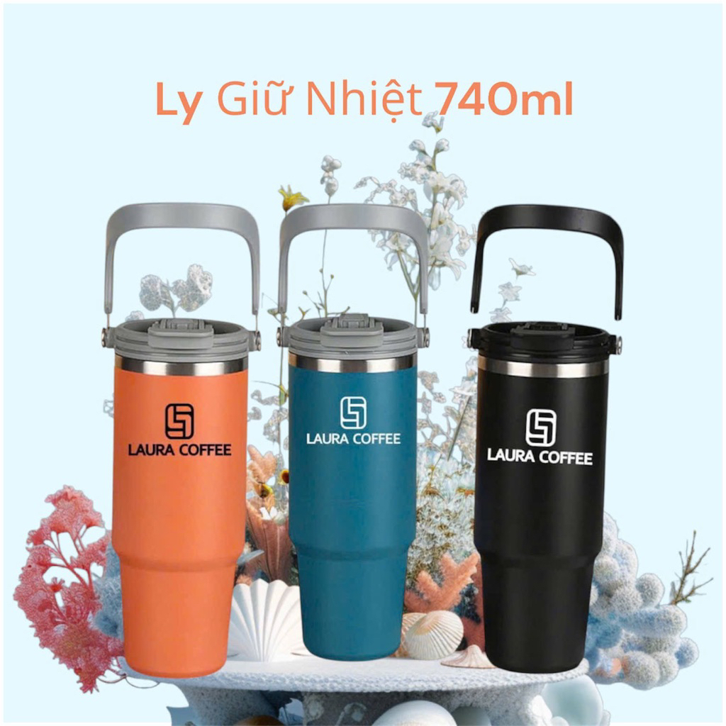 [Kèm 2 gói Cafe Laura ] Ly Giữ Nhiệt Laura Coffee 2 Lớp , Giữ Nhiệt 8-12h
