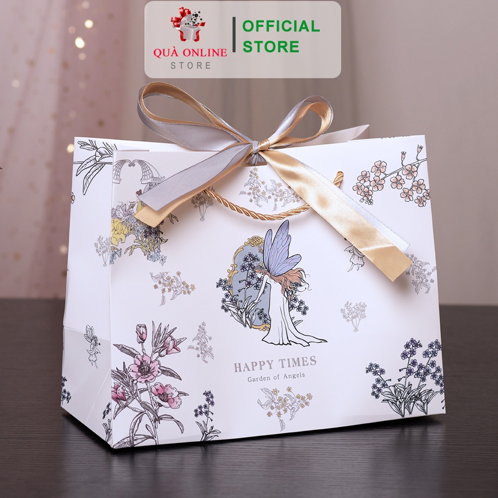 Túi Quà Tặng Tinh Tế Angel Họa Tiết Mùa Xuân Nổi Bật Phù Hợp Làm Quà Tặng Sang Trọng