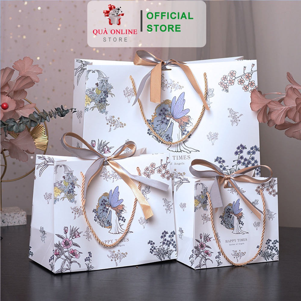 Túi Quà Tặng Tinh Tế Angel Họa Tiết Mùa Xuân Nổi Bật Phù Hợp Làm Quà Tặng Sang Trọng