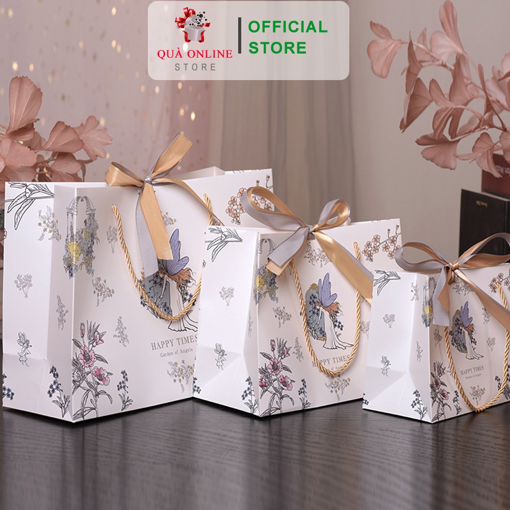 Túi Quà Tặng Tinh Tế Angel Họa Tiết Mùa Xuân Nổi Bật Phù Hợp Làm Quà Tặng Sang Trọng