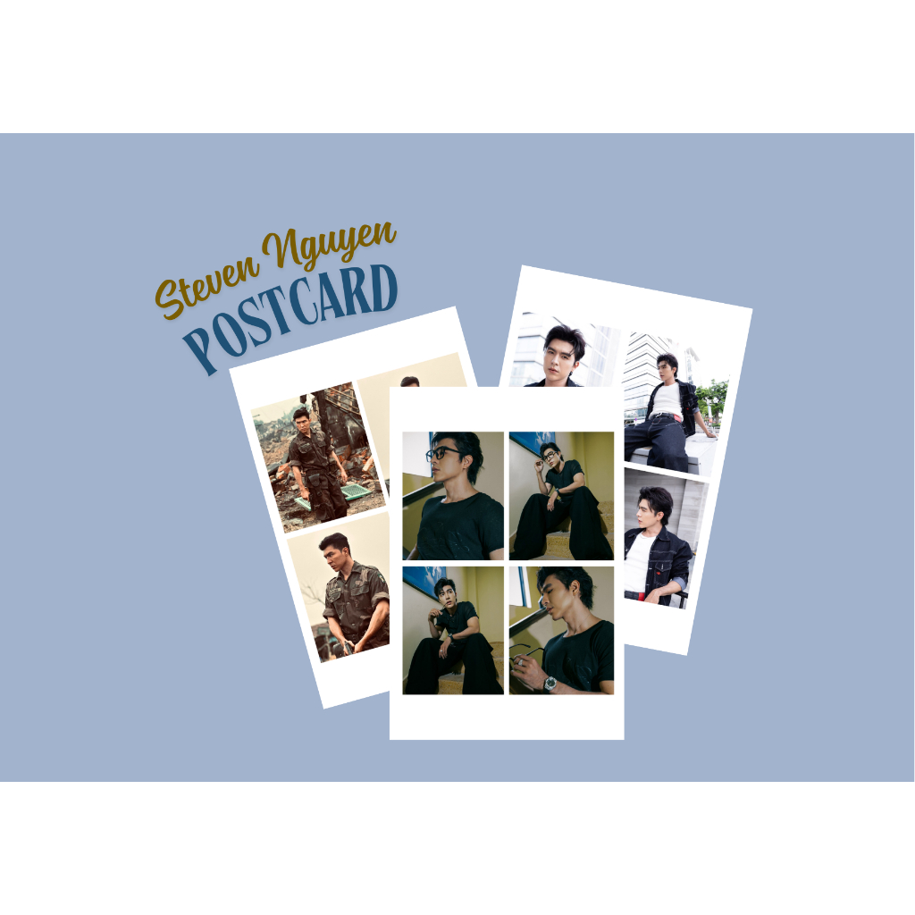 Combo postcard diễn viên Steven Nguyễn - Mưa đỏ- Bi Long Đại Ca