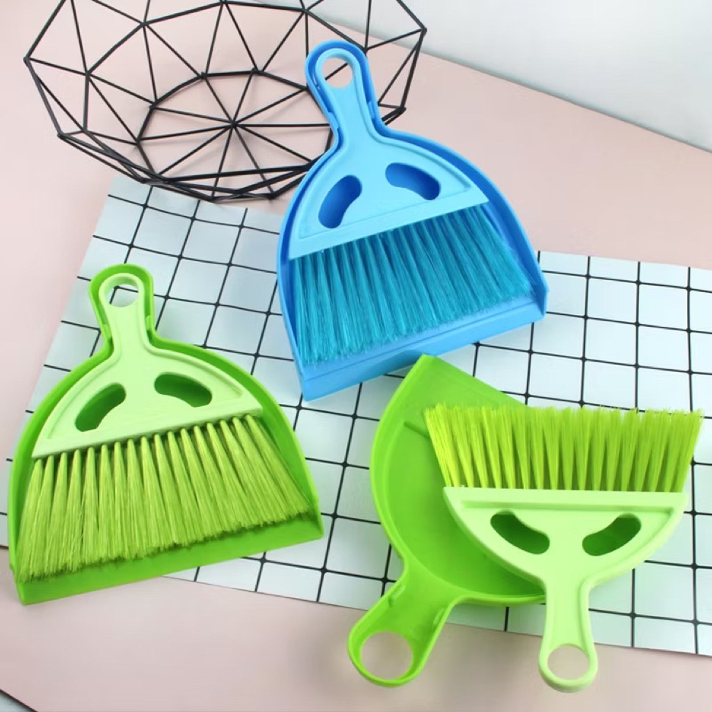 ( LOẠI TO ) Bộ Chổi & Xẻng Hót Rác Mini Quét Ban Thờ, Quét Bụi Cửa Sổ ...