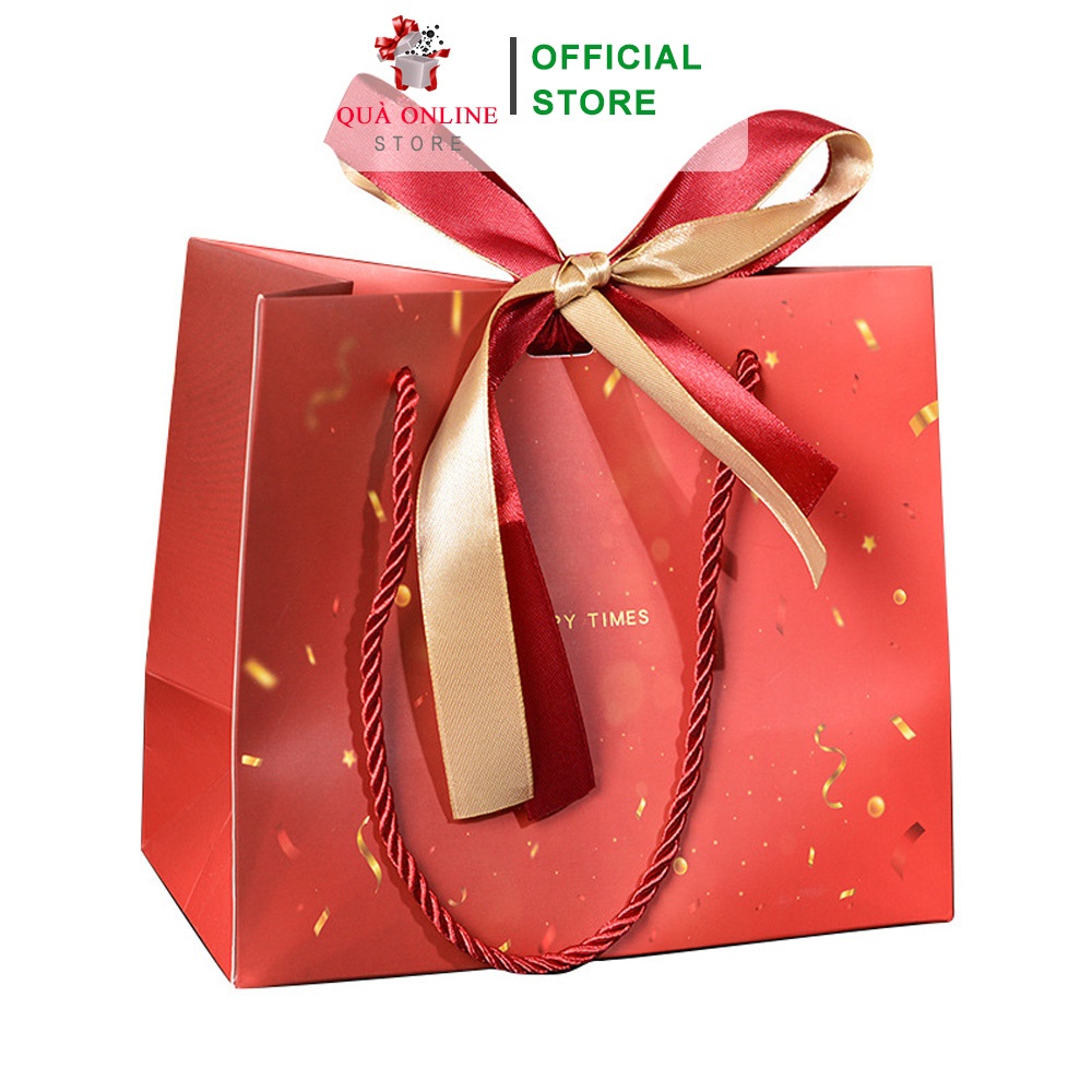 Túi Quà Tặng Tết Happy Time Túi Quà Tặng Chúc Mừng Năm Mới Màu Đỏ Tươi Đẹp