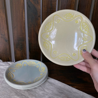 Đĩa Bánh Khắc Cá❌Xước Lòng Size 16*2cm - Gốm Nhật 2hand