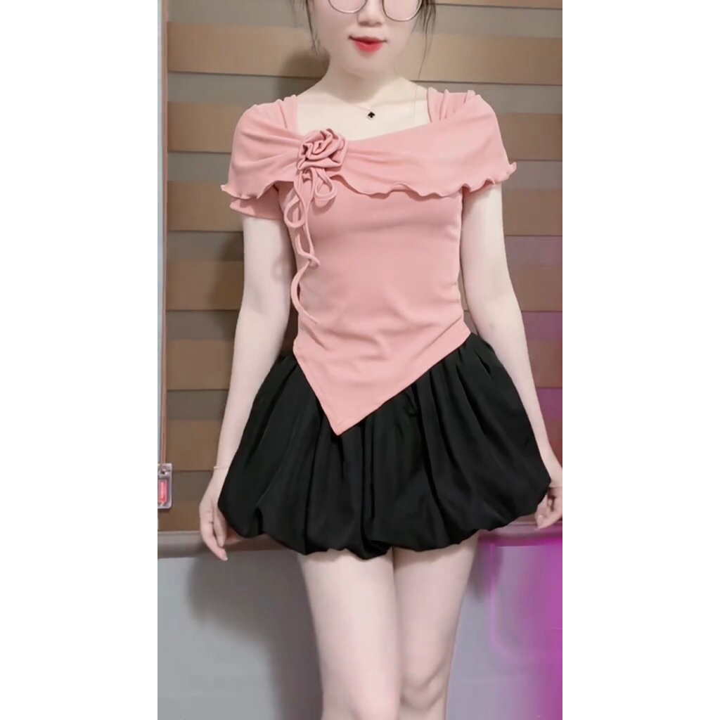 CÓ BIGSIZE - Áo kiểu tiểu thư  tay ngắn đính hoa mặc được nhiều kiểu A297 | BigBuy360 - bigbuy360.vn