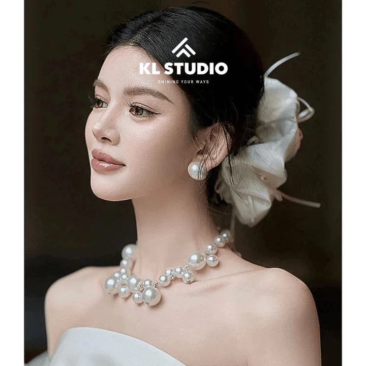 Vòng Cổ Ngọc Trai KL.STUDIO Dáng Chùm, Choker Ngọc Trai Sang Chảnh, Dây Chuyền Ngọc Trai Nhân Tạo Hạt Lớn - N65