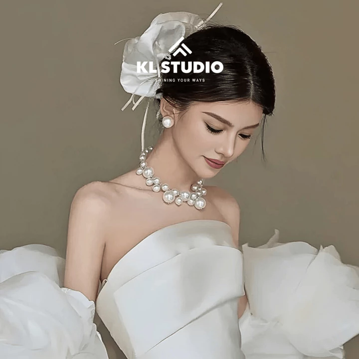 Vòng Cổ Ngọc Trai KL.STUDIO Dáng Chùm, Choker Ngọc Trai Sang Chảnh, Dây Chuyền Ngọc Trai Nhân Tạo Hạt Lớn - N65
