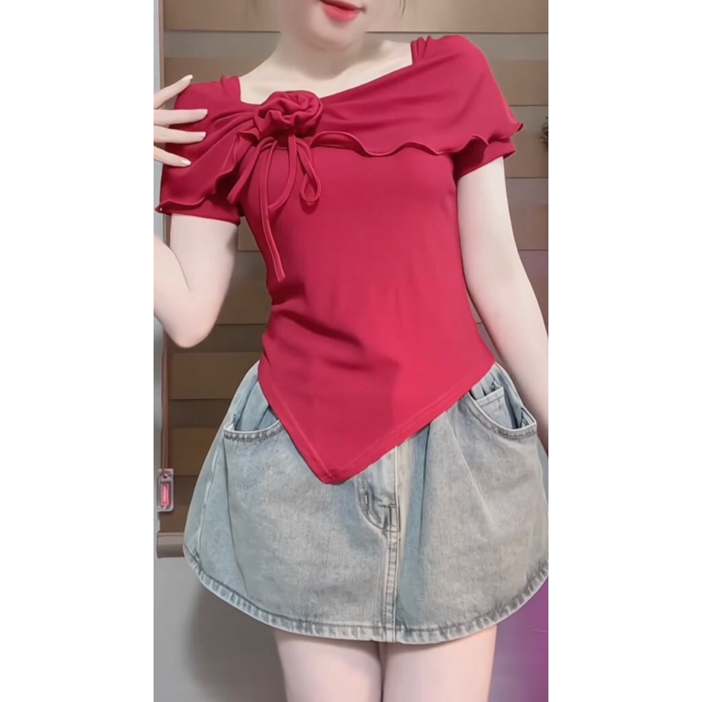 CÓ BIGSIZE - Áo kiểu tiểu thư  tay ngắn đính hoa mặc được nhiều kiểu A297 | BigBuy360 - bigbuy360.vn
