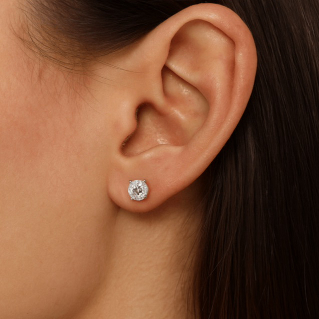 Khuyên tai bạc 925 Đá CZ 5mm basic Luna Jewelry