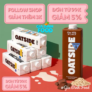 THÙNG 6 HỘP 1L, LỐC 3 HỘP - Sữa Yến Mạch Oatside Không Đường Ít Calo, Oatside Socola 1L/180ML