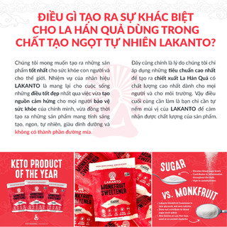 Đường ăn kiêng la hán quả Lakanto Monkfruit with erythritol, khong làm tăng chỉ số đường huyết