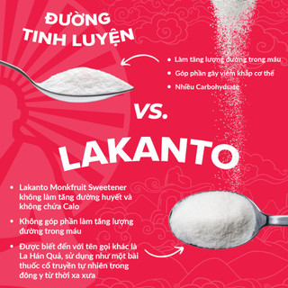 Đường ăn kiêng la hán quả Lakanto Monkfruit with erythritol, khong làm tăng chỉ số đường huyết