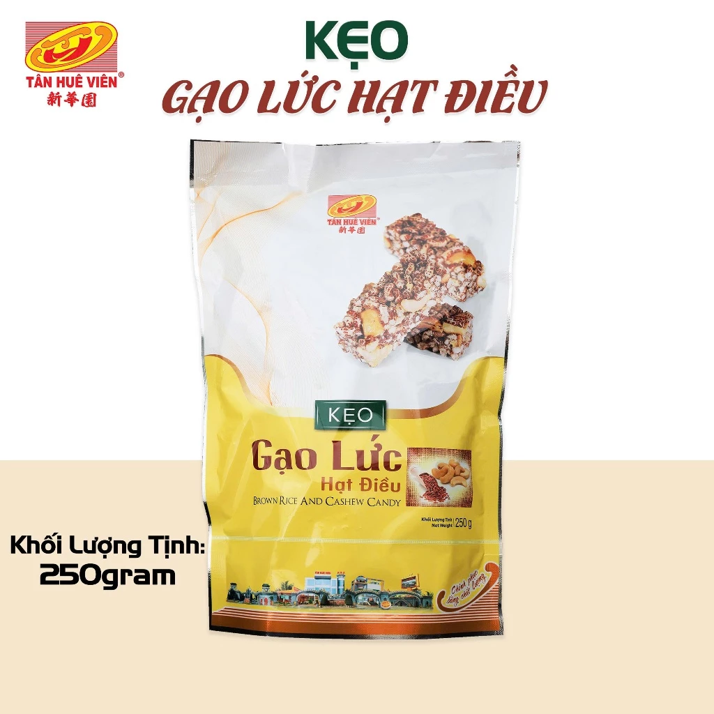 Kẹo gạo lức hạt điều Tân Huê Viên