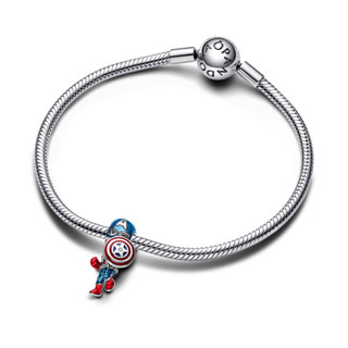 Charm Bạc Marvel x Pandora Hình Captain America